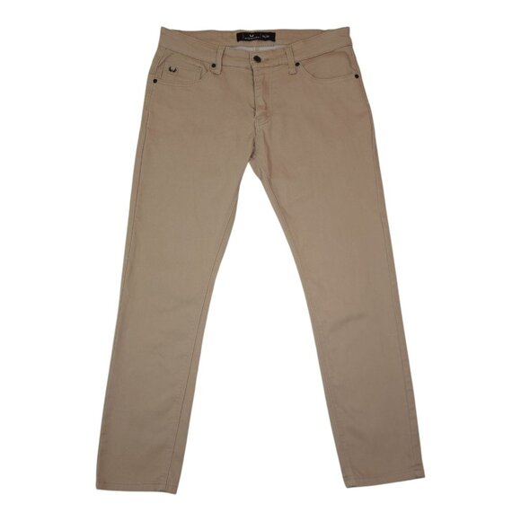 Nick Danger Mens Khaki Slim Fit Pants 34x30 Cotton Blend Stretch Tan - Picture 1 of 12